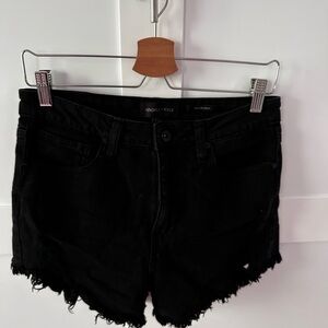 Kendall & Kylie Black Jean Shorts with Distressed Hem